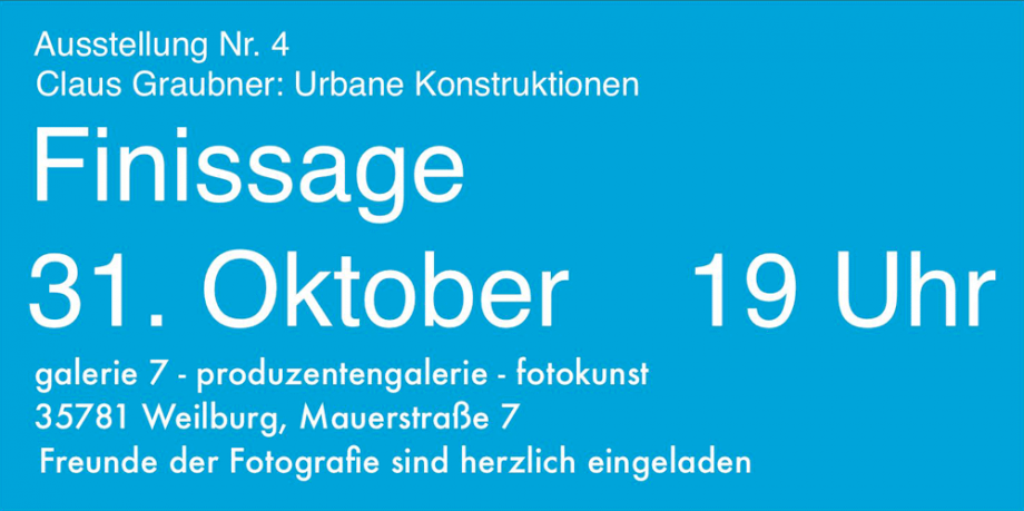 Ausstellung Nr. 4, Claus Graubner: Urbane konstruktionen